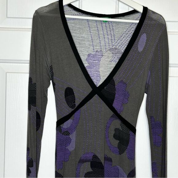 United Colors of‎ Benetton Abstract Print Long Sleeve Dress - Picture 3 of 5